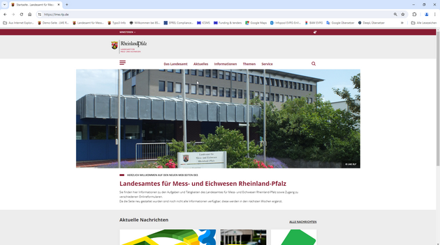 Neu gestaltete Website des LME RLP Online